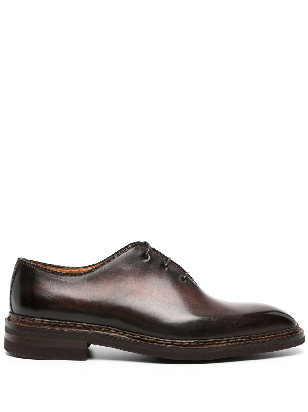 BONTONI ALMOND-TOE LEATHER OXFORD SHOES