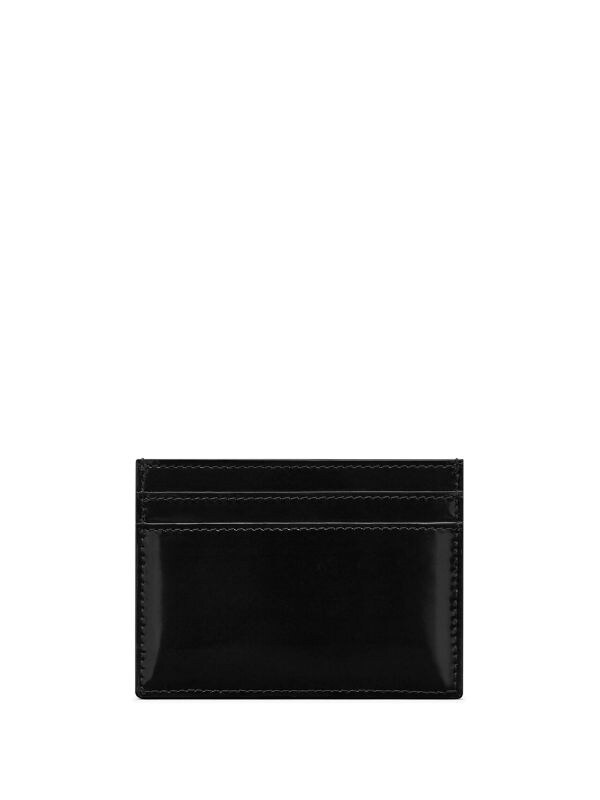 Cassandre Leather Cardholder in White - Saint Laurent