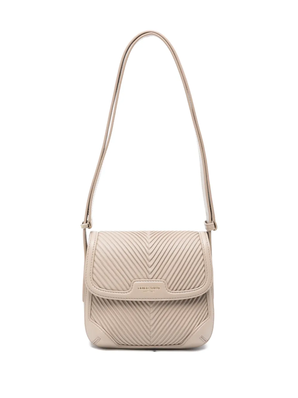 Giorgio Armani Leren crossbodytas Beige