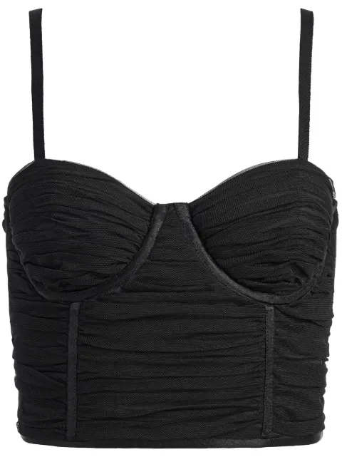 alice + olivia Damia ruched bustier top