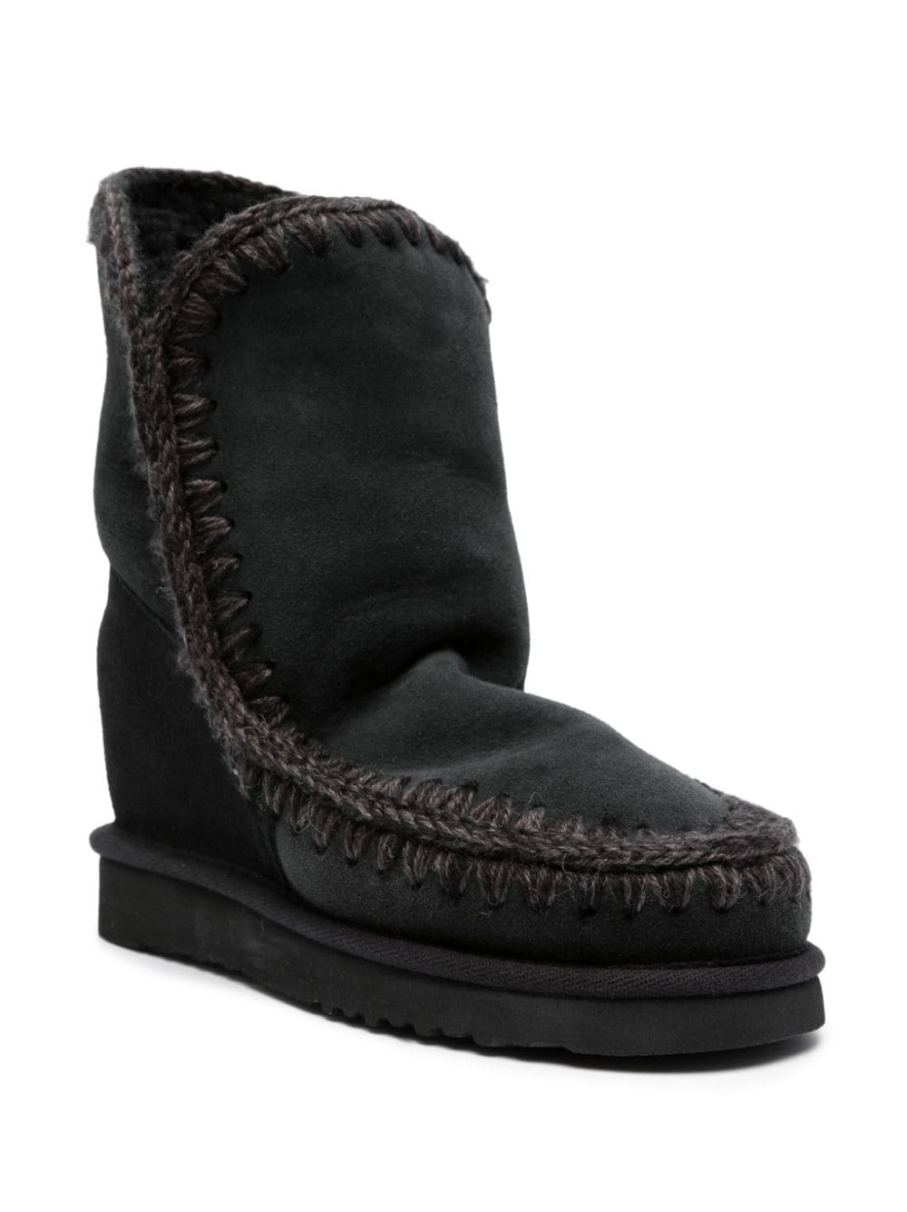 Shop Mou Inner Wedge 100mm Logo-plaque Boots In Black
