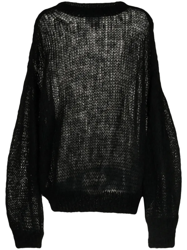 Fumito Ganryu Semi-transparenter Pullover Schwarz FARFETCH DE