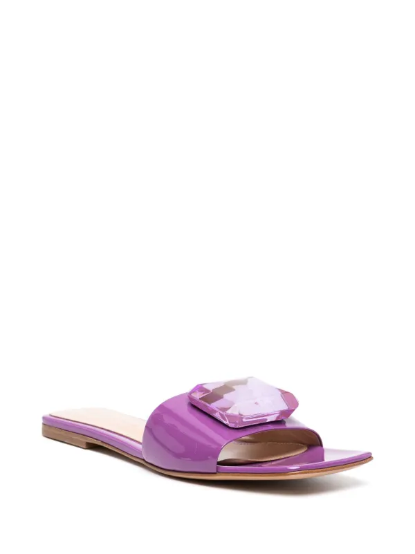 Gianvito Rossi Jaipur crystal-embellished Slides | Purple  display picture 1