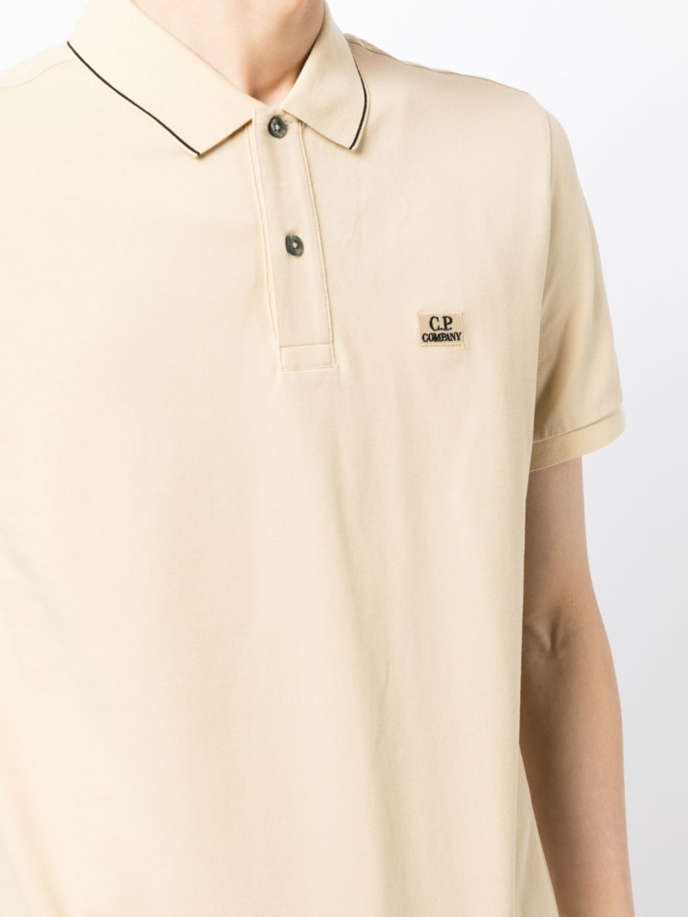 C.P. Company Poloshirt met logopatch Bruin