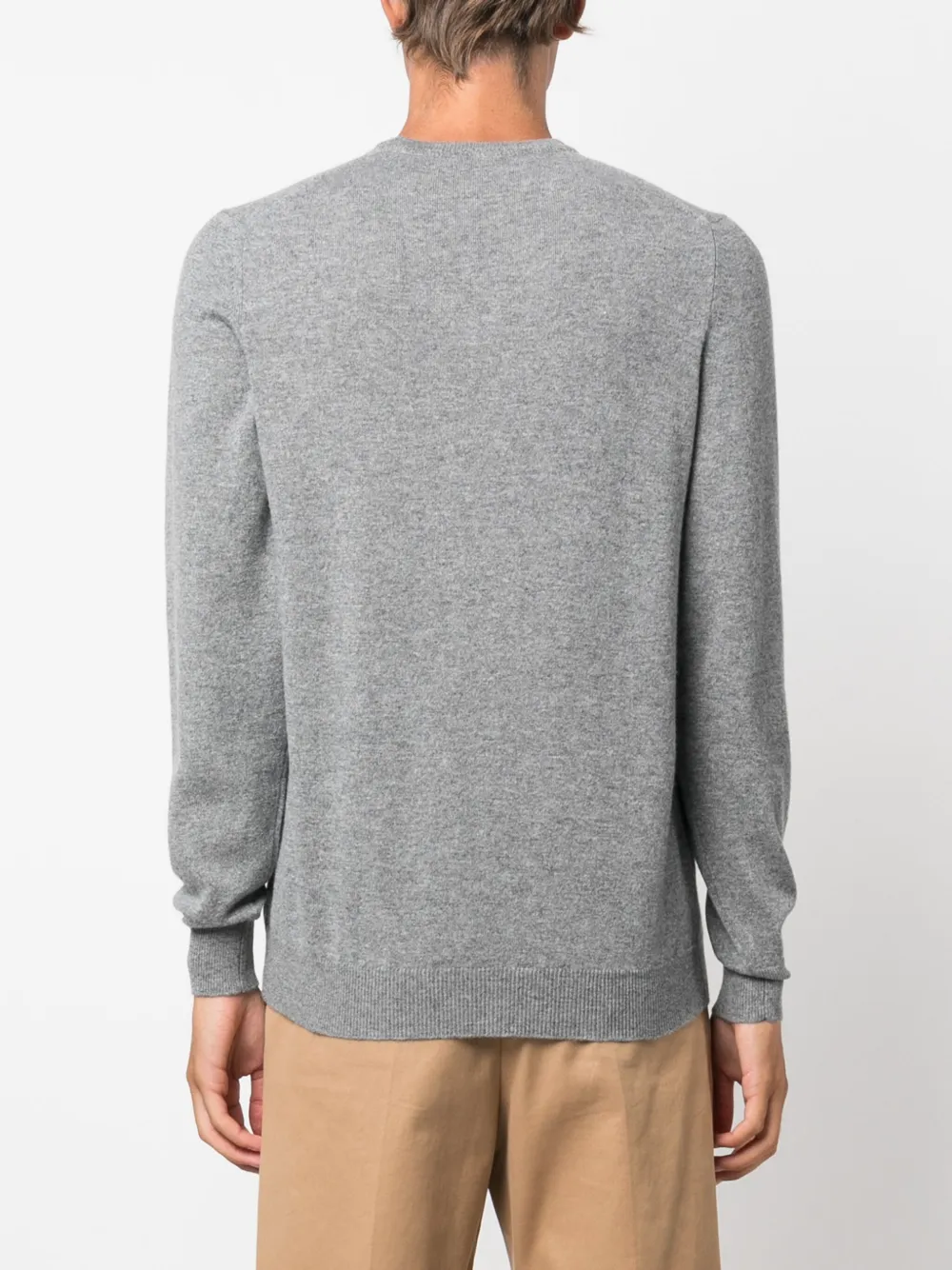 Shop Fedeli V-neck.cashmere Jumper In Grey