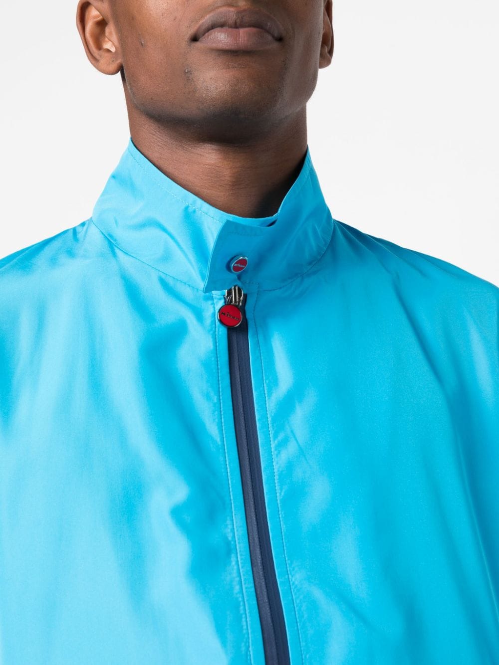 Shop Kiton Zip-up Lightweight Jacket In Blue