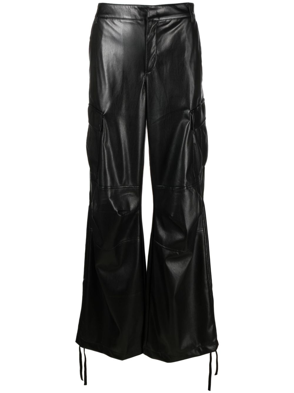 The Andamane Drawstring Wide-leg Cargo Trousers In Black