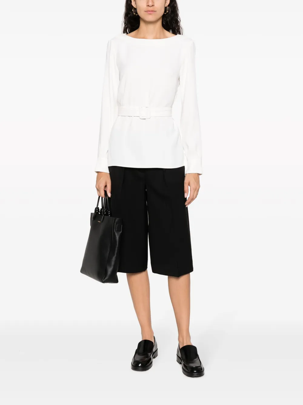 P.A.R.O.S.H. Blouse met ceintuur - Beige