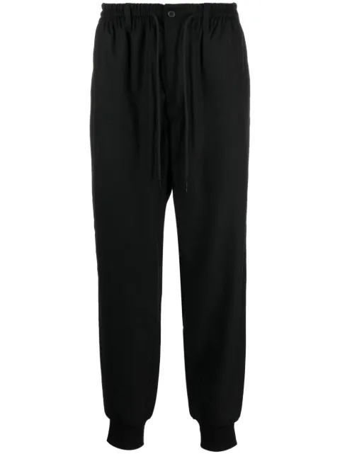 Y-3 drawstring-waist tapered-leg trousers