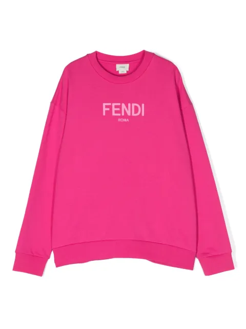 Fendi Kids logo-print cotton sweatshirt