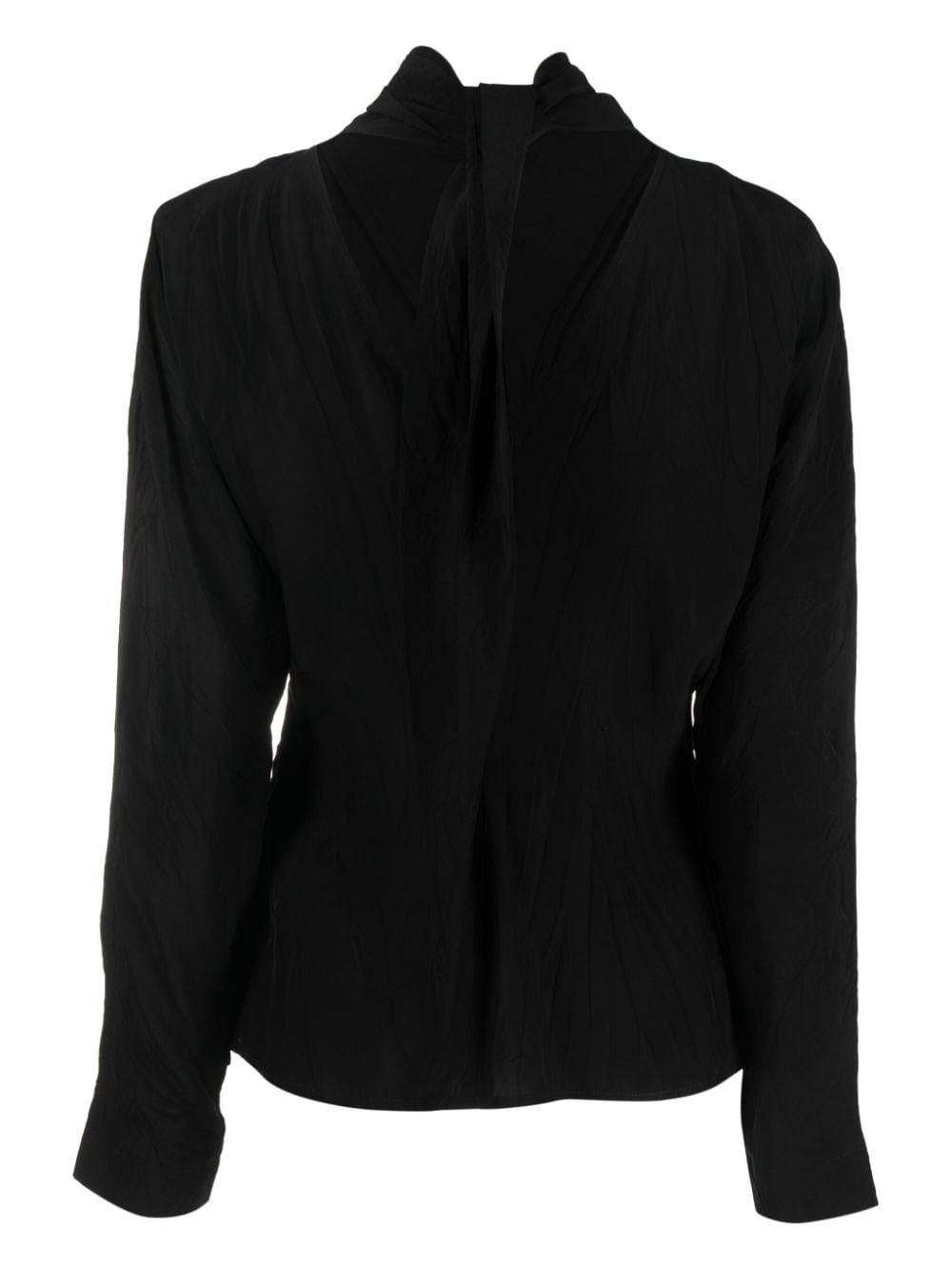 Shop Rohe Pussy-bow Collar Blouse In Black