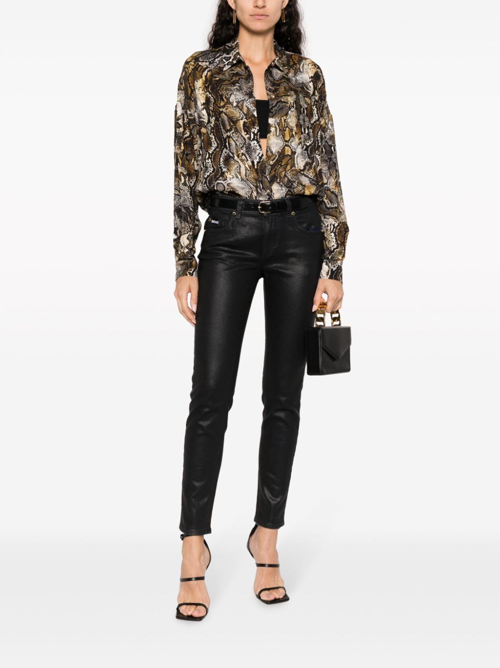 Shop Just Cavalli Mid-rise Skinny Jeans In Blue
