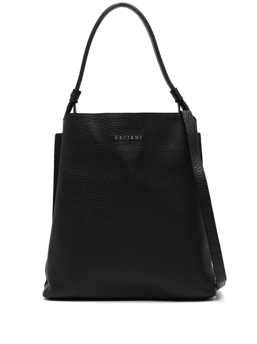 Orciani Leren shopper Zwart