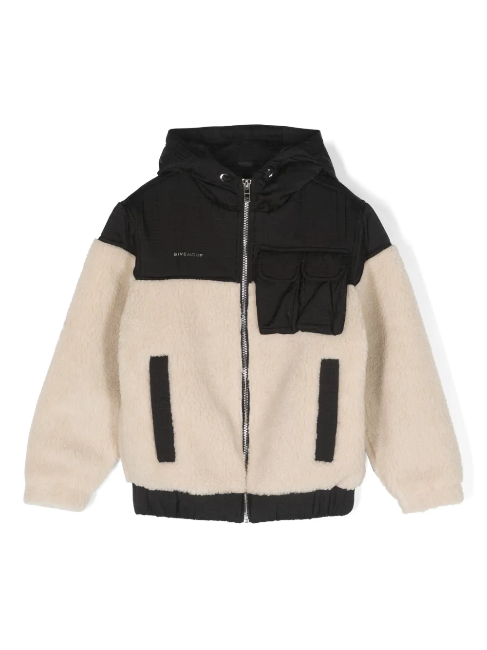 GIVENCHY LOGO-APPLIQUÉ PANELLED HOODED JACKET