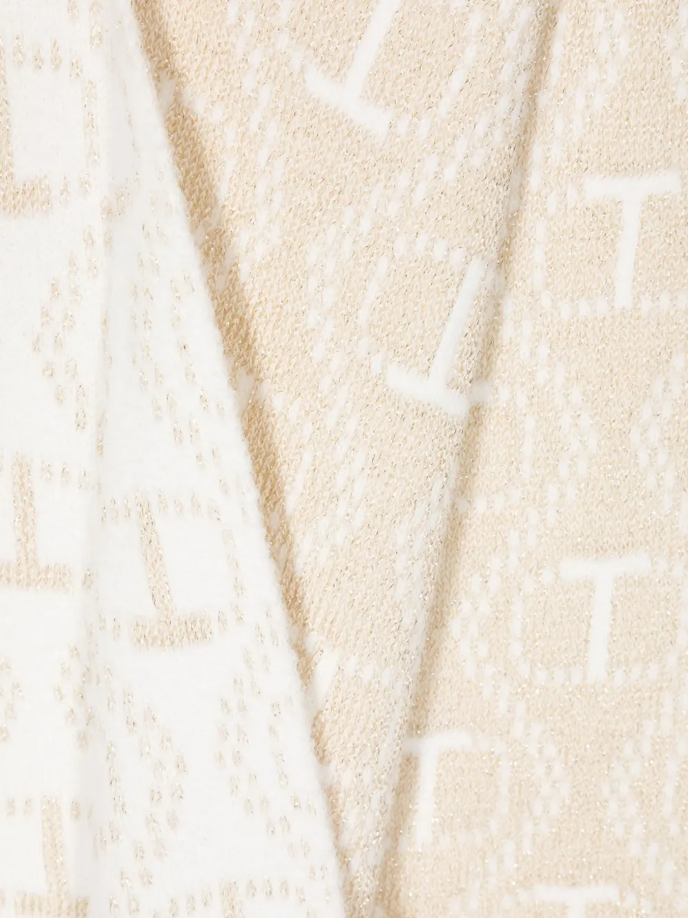 Twinset Oval T-jacquard Scarf In White