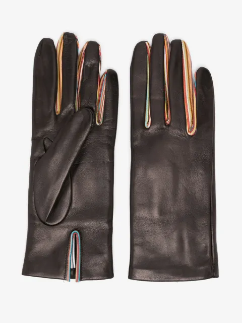 Paul Smith stripe-detail leather gloves