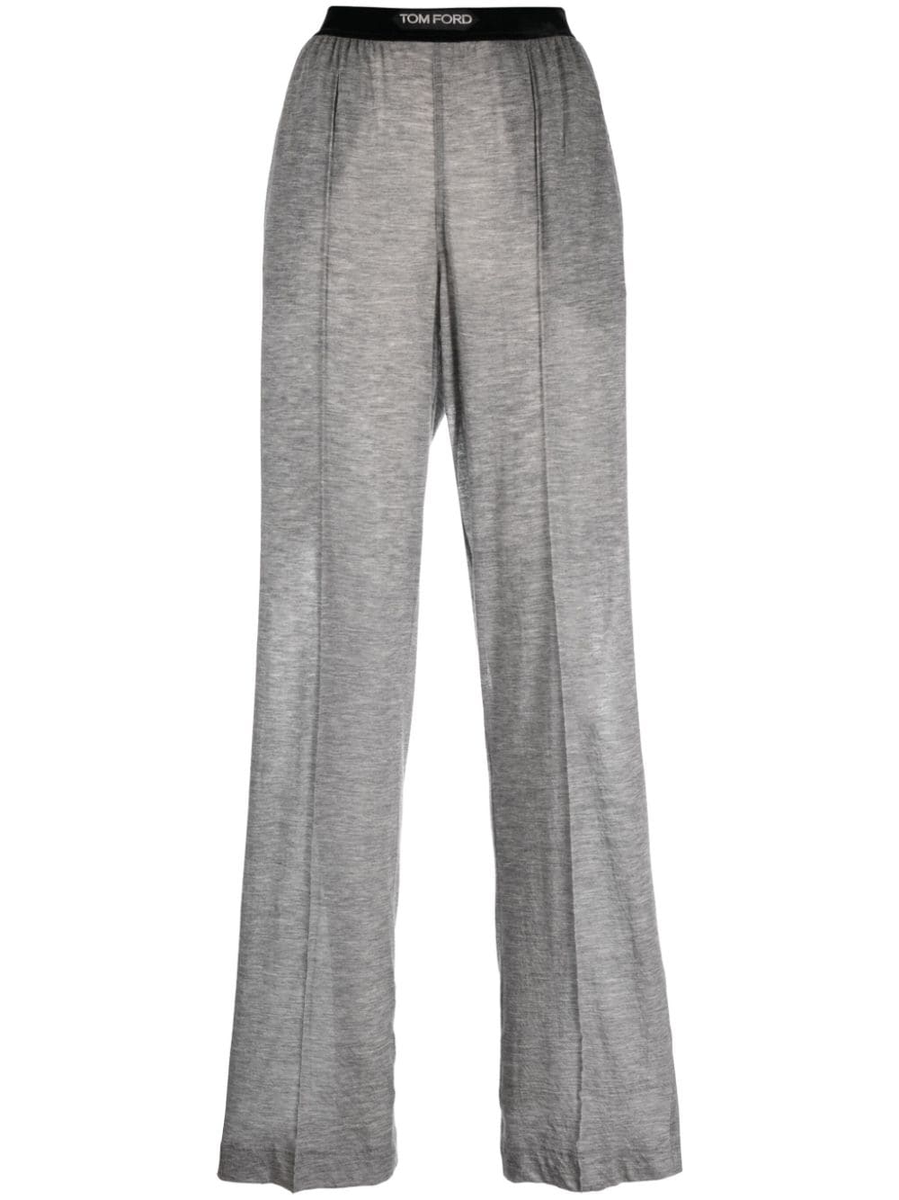 Tom Ford Logo-waistband Cashmere Track Pants In Grey