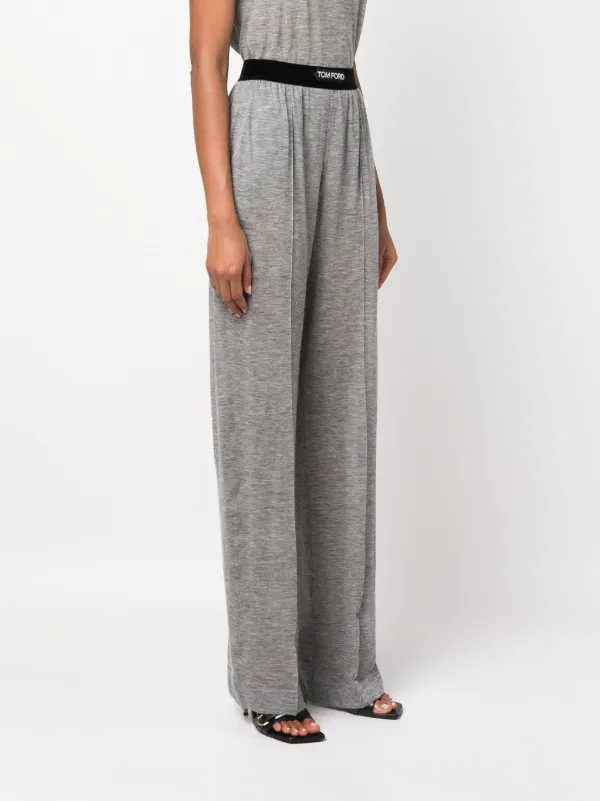 TOM FORD logo-waistband Cashmere Track Pants | Grey | FARFETCH