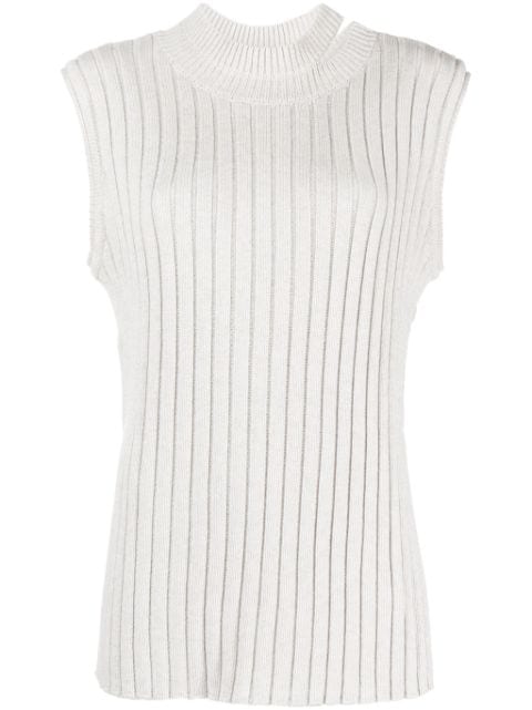 St. Agni cut-out ribbed-knit top