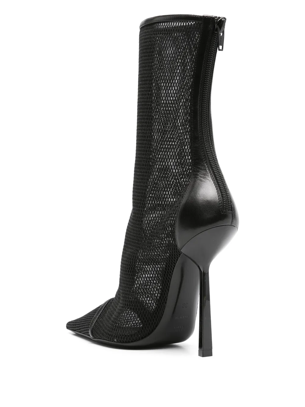  Saint Laurent 115mm Oxalis Mesh Pointed Boots - Black 