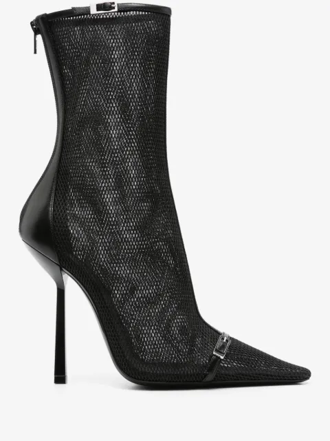 Saint Laurent 115mm Oxalis mesh pointed boots