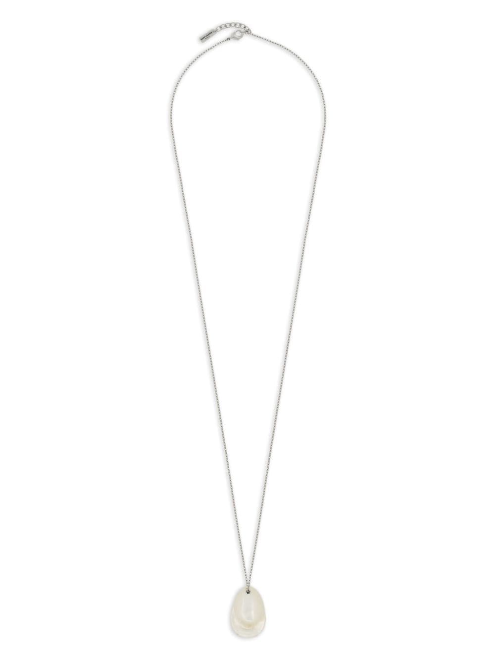 Saint Laurent pinched drop-pendant necklace - Argento