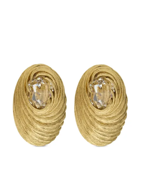 Saint Laurent Cocoon crystal-embellished clip-on earrings