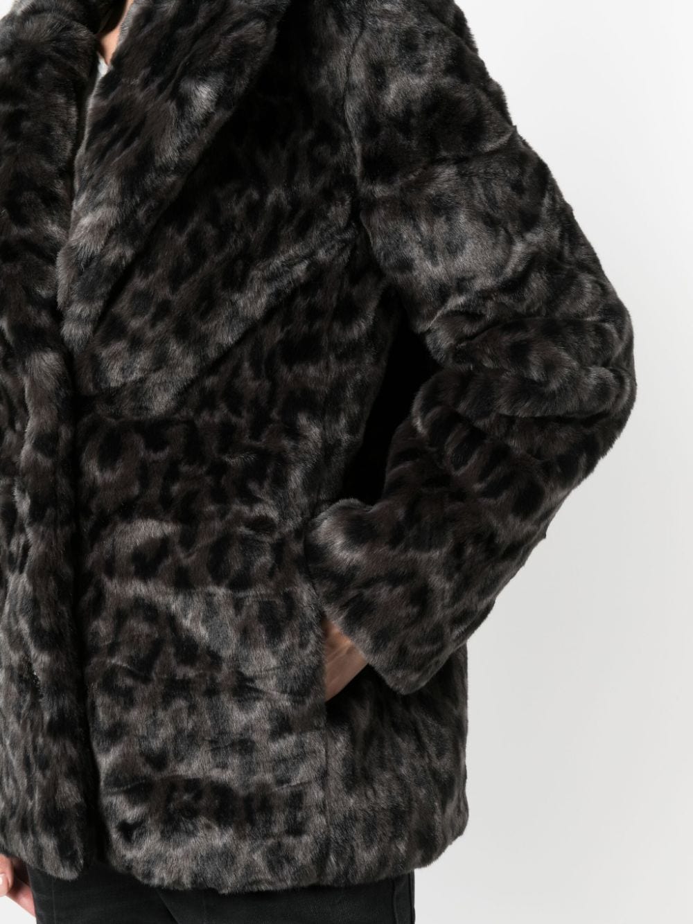 Shop Zadig & Voltaire Button-up Faux-fur Coat In Grey