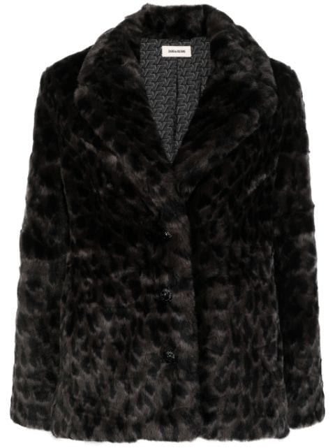 Zadig&Voltaire button-up faux-fur coat