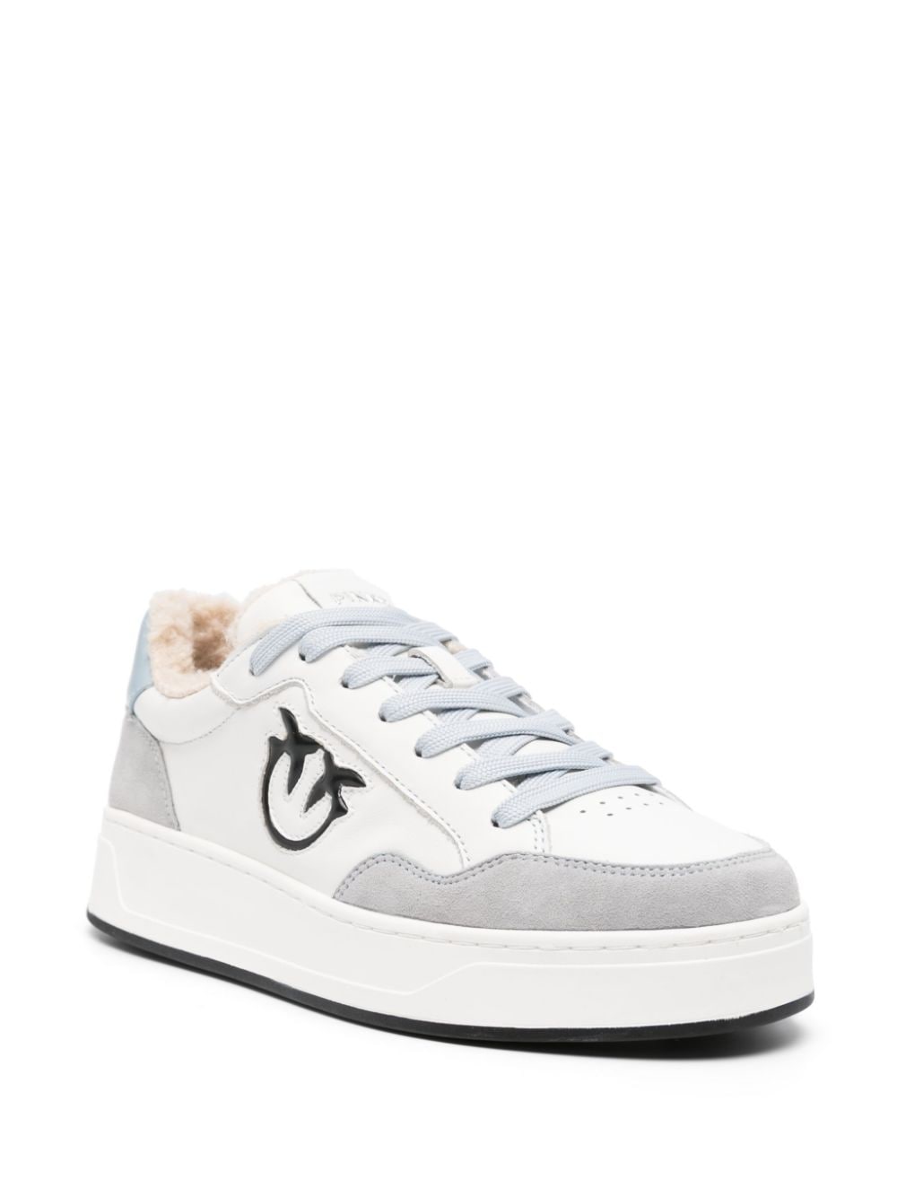 Shop Pinko Bondy 2.0 Leather Sneakers In White