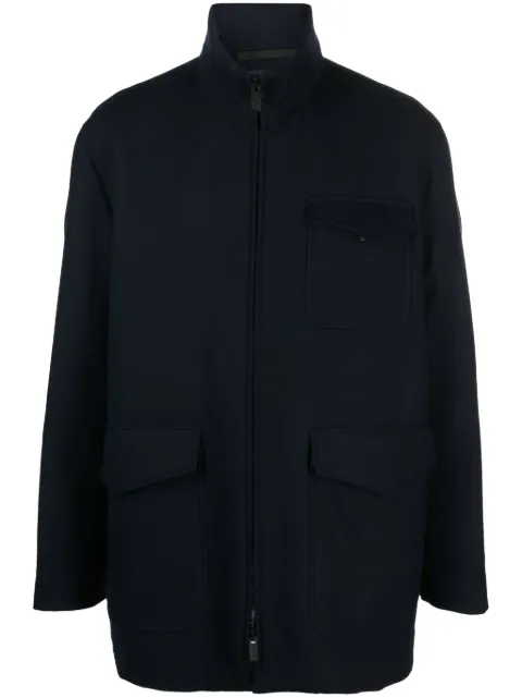 Giorgio Armani zip-up virgin wool coat 