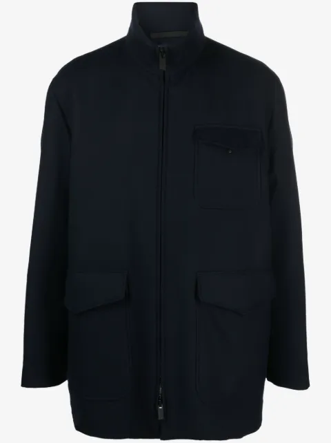 Giorgio Armani zip-up virgin wool coat 