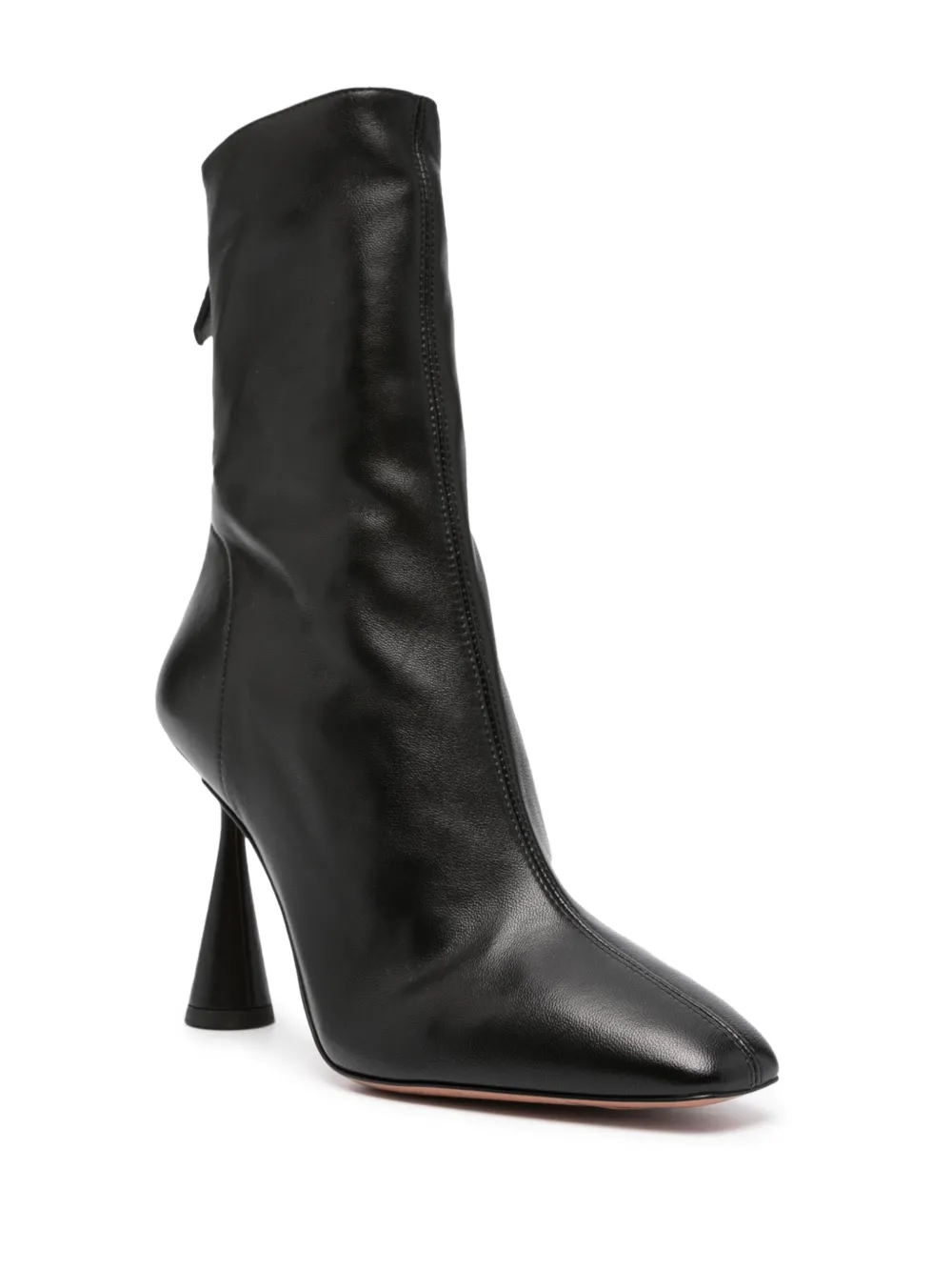 Shop Aquazzura Amore 95mm Leather Boots In Black