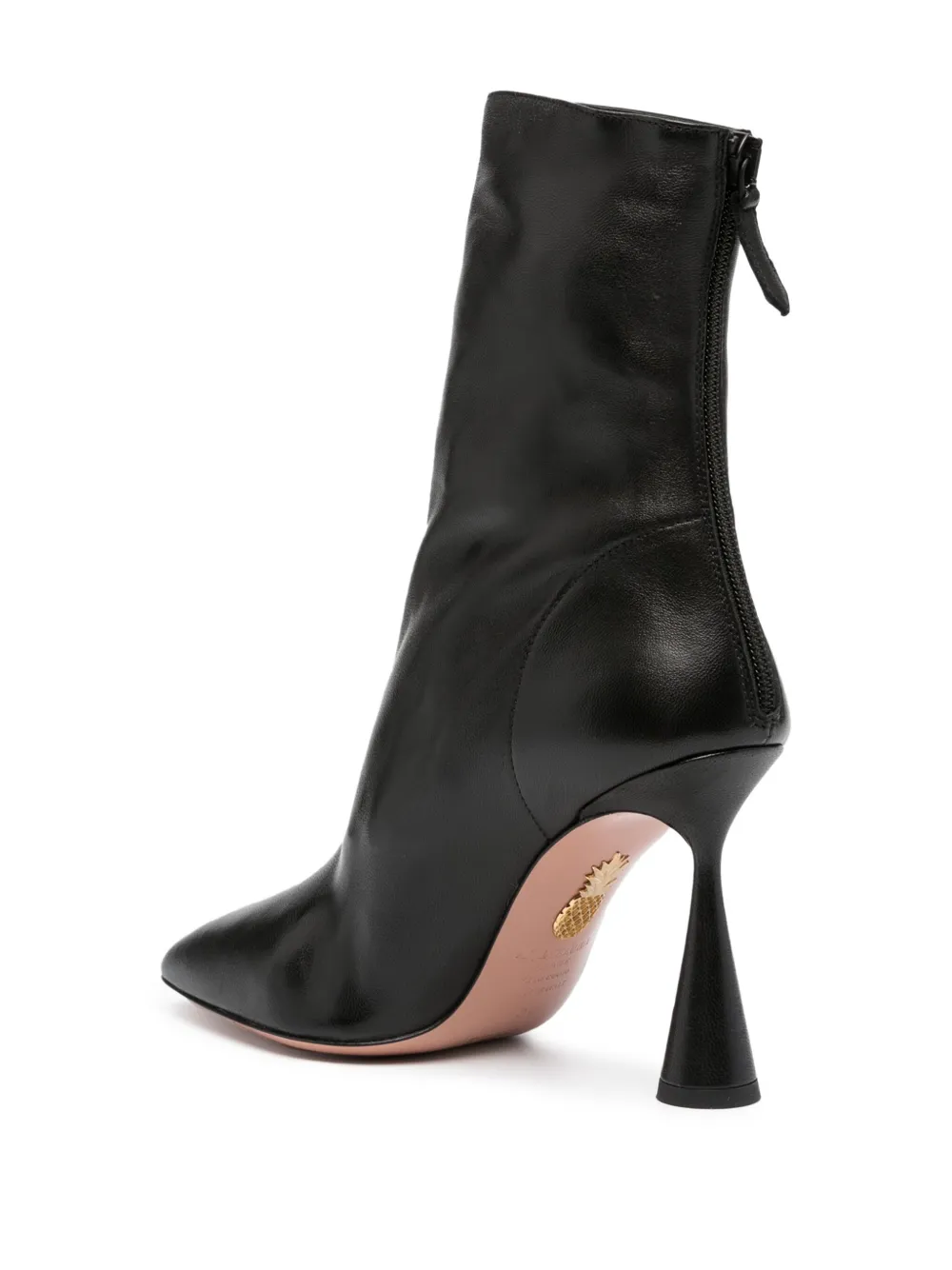 Shop Aquazzura Amore 95mm Leather Boots In Black