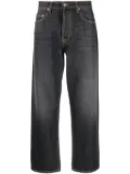 Golden Goose logo-patch cropped jeans - Black