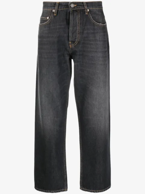 Golden Goose logo-patch cropped jeans
