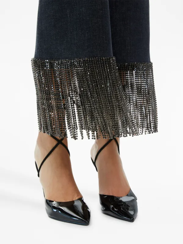 AMAZING CRYSTAL EMBELLISHED HEM JEAN