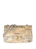 CHANEL Pre-Owned 2015-2016 medium newspaper-print Double Flap shoulder bag - Neutrals