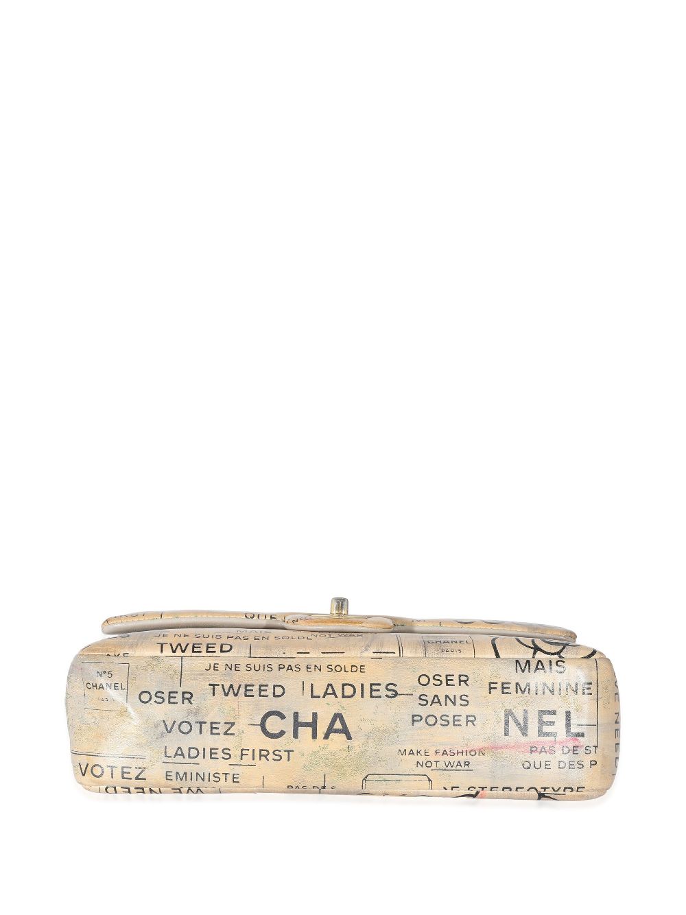 CHANEL 2015-2016 medium newspaper-print Double Flap shoulder bag Women