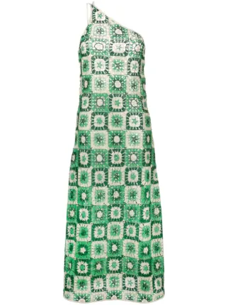 Johanna Ortiz Lemongrass one shoulder Dress Green FARFETCH NZ