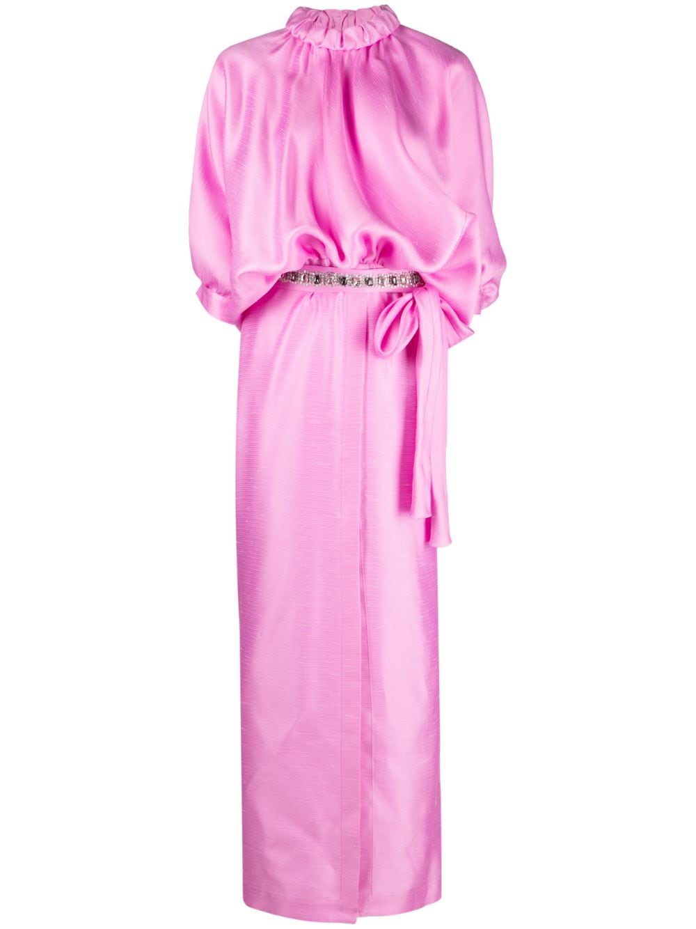 draped gazar gown