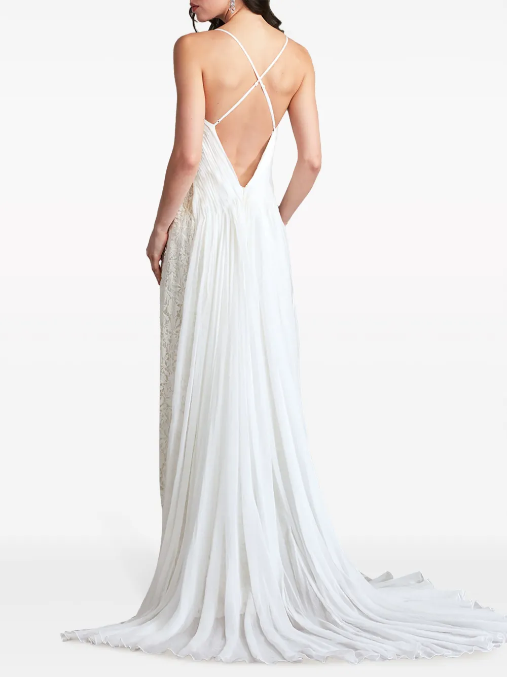 Tadashi Shoji Miramar Lace Bridal Gown In White