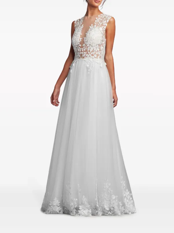 Tadashi Shoji Hastings Embroidered Gown White FARFETCH PH