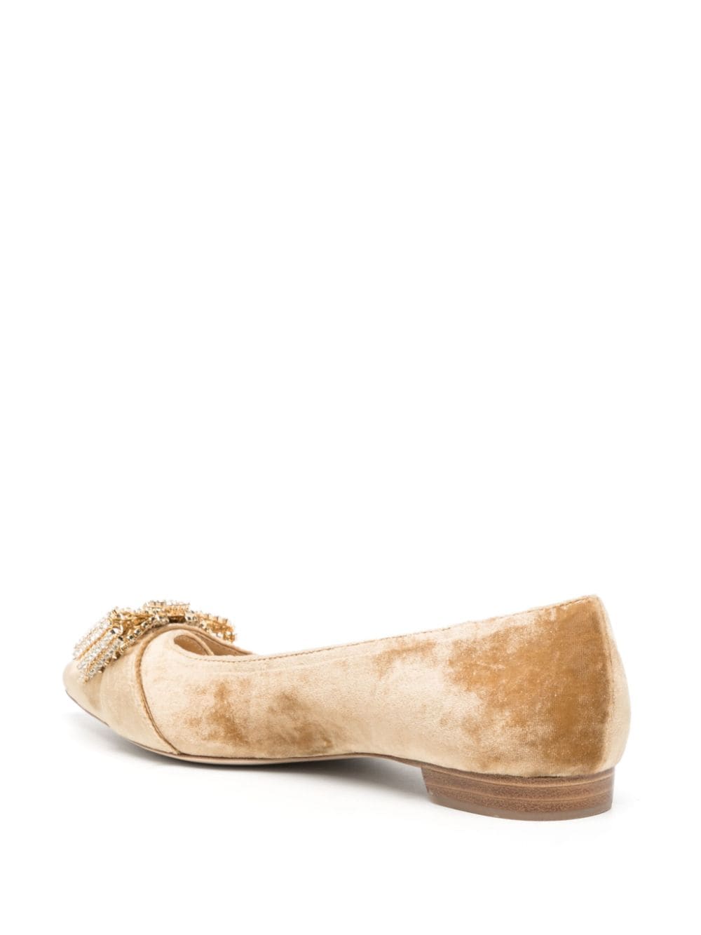 Shop Dee Ocleppo Pretty Velvet Ballerina Shoes In Brown