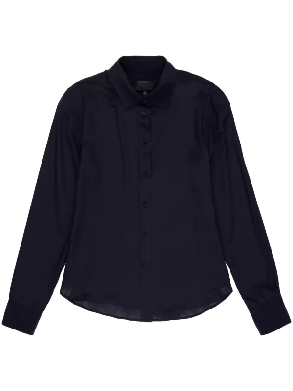 Nili Lotan Gaia Silk Shirt in Black