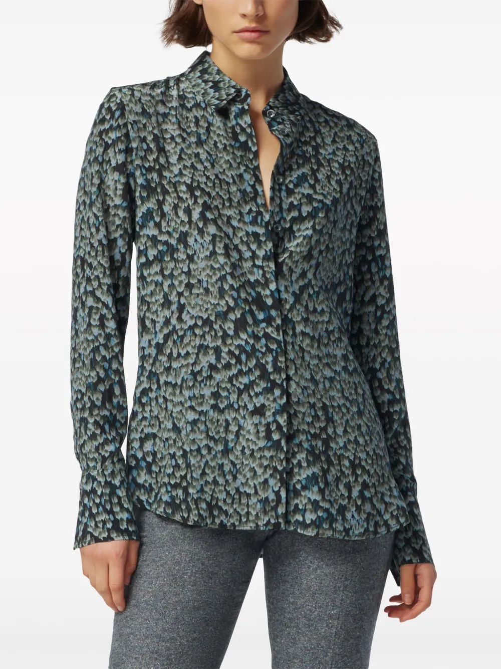 Altuzarra Chika abstract-pattern print blouse - Blauw