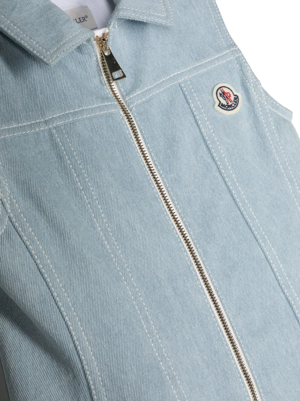 Moncler Enfant Mini-spijkerjurk met logopatch Blauw