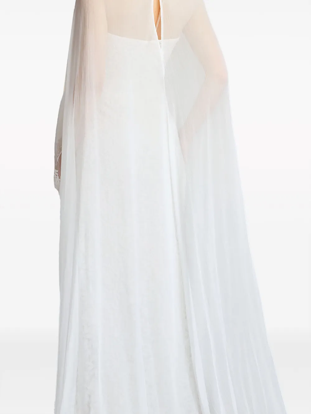 Tadashi Shoji Sassel Layered Lace Gown In White