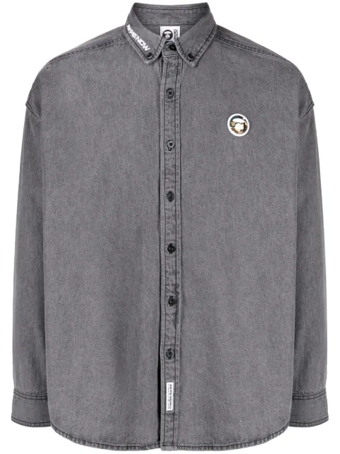 AAPE BY *A BATHING APE logo-patch cotton shirt Men