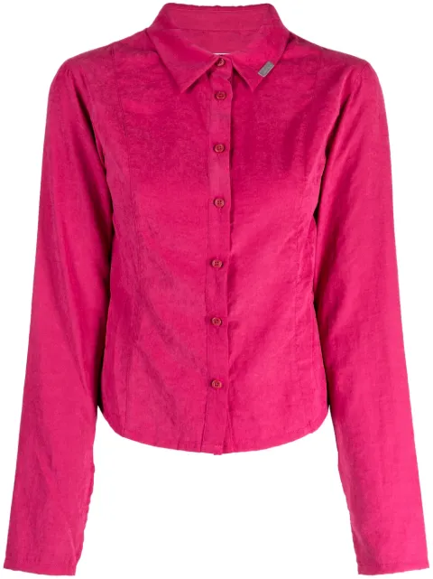 izzue logo-plaque pointed-collar long-sleeve shirt